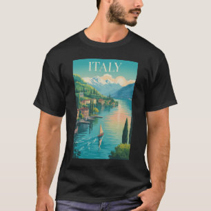 Italy Amalfi Coast Illustration Travel Art Vintage T-Shirt