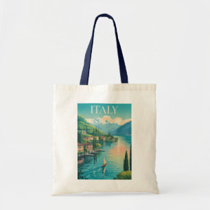Italy Amalfi Coast Illustration Travel Art Vintage Tote Bag