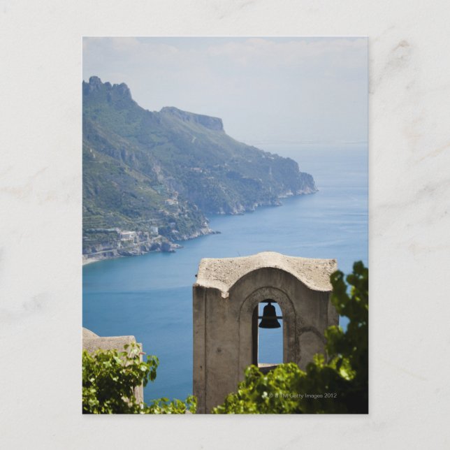Italy, Amalfi Coast, Ravello, Bell tower with Postcard (Front)