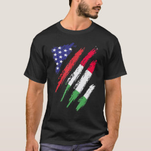 Italy American Grown Flag USA Patriot Heritage Mon T-Shirt