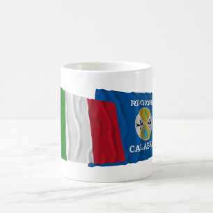Italy and Calabria waving flags Coffee Mug
