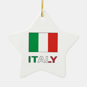 Italy and Italian Flag Ceramic Ornament