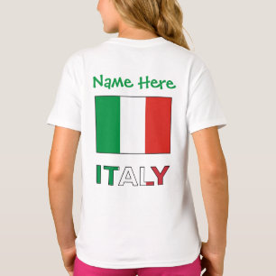 Italy and Italian Flag Green Personalization Girl T-Shirt