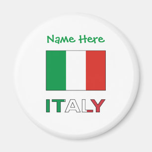 Italy and Italian Flag Green Personalization  Magnet
