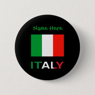 Italy And Italian Flag Green Personalization Mens 2 Inch Round Button