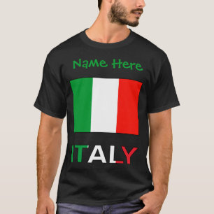 Italy And Italian Flag Green Personalization Mens  T-Shirt
