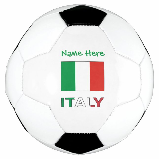 Italy and Italian Flag Green Personalization  Soccer Ball (Front)