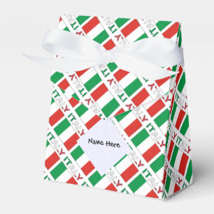 Italy and Italian Flag Tiled with Your Name Favor Box