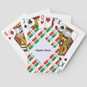 Italy and Italian Flag Tiled with Your Name Playing Cards