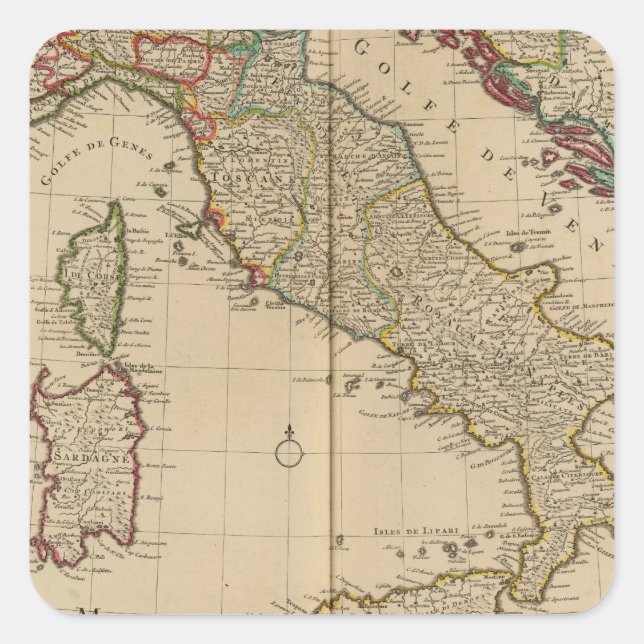 Italy and Slovenia Square Sticker (Front)