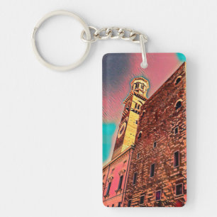 Italy architecture painting keychain