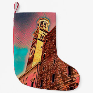 Italy architecture painting small christmas stocking