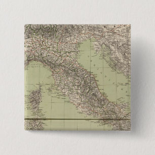 Italy Atlas Map 2 Inch Square Button