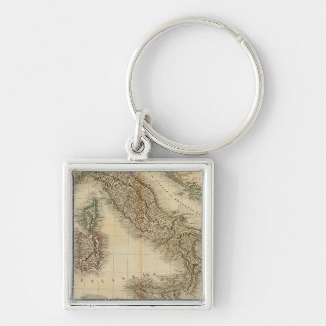 Italy Atlas Map Keychain (Front)