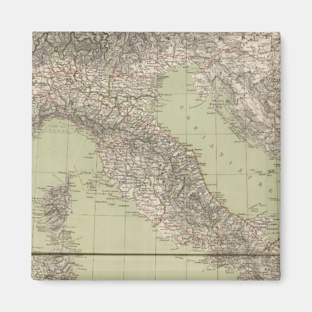 Italy Atlas Map Magnet (Front)