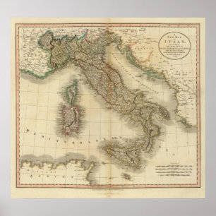 Italy Atlas Map Poster