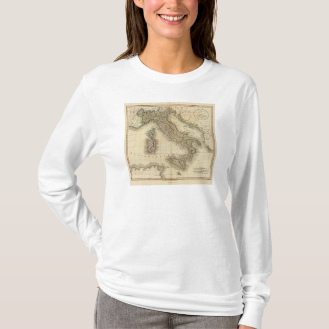 Italy Atlas Map T-Shirt (Front)