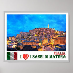 Italy - Basilicata - I Sassi di Matera - I Love - Poster