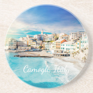 Italy Beach Ocean Mediterranean Scenic Painting Coaster