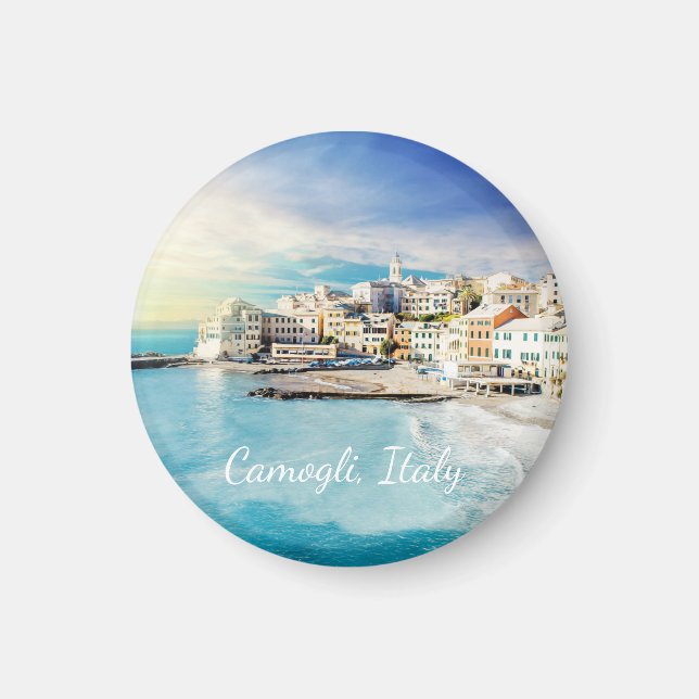 Italy Beach Ocean Mediterranean Scenic Painting    Magnet (Front)