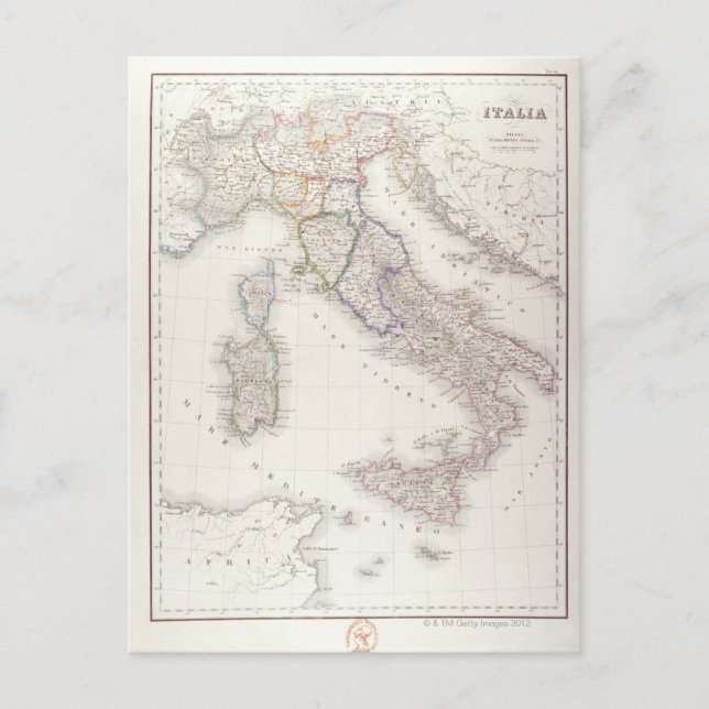 Italy Before Unification Postcard (Front)