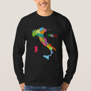 Italy Boots Country Map Italy Italy Mappa Stilvali T-Shirt