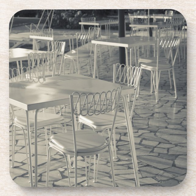 Italy, Brescia Province, Sirmione. Lakeside cafe Coaster (Front)