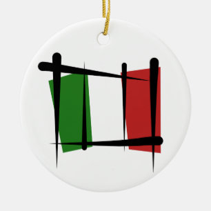 Italy Brush Flag Ceramic Ornament
