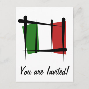 Italy Brush Flag Invitation