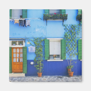 Italy, Burano. A colourful house in Burano near Magnet