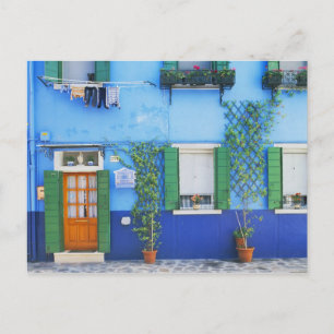 Italy, Burano. A colourful house in Burano near Postcard
