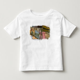 Italy, Burano. Boats on a canal with Toddler T-shirt