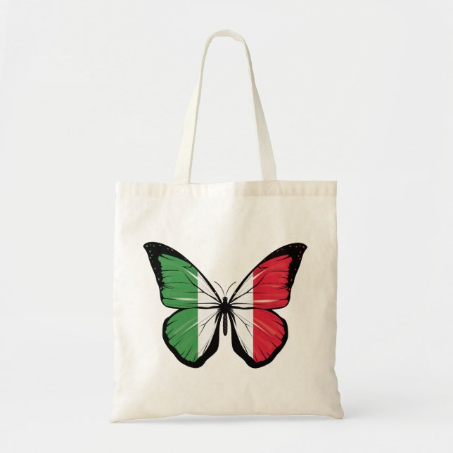 Italy Butterfly Flag Tote Bag (Front)