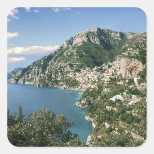Italy, Campania, Sorrentine Peninsula, Positano, Square Sticker