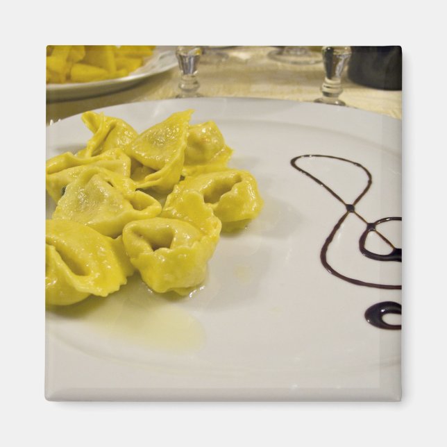 Italy, Cento. A plate of cheese tortellini Magnet (Front)