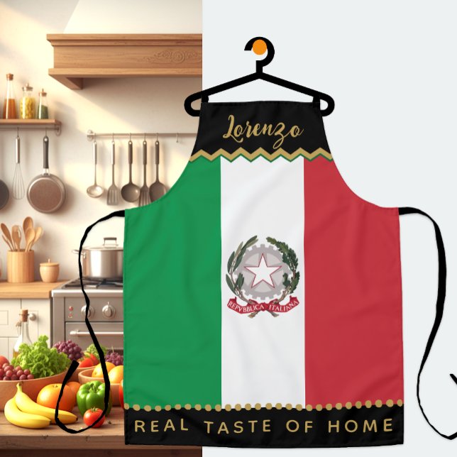 Italy Chefs Apron, Kitchen, Italian Flag Apron (Patriotic Italy Chefs Apron / personalized name)