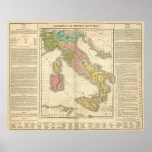 Italy Chonology Atlas Map Poster