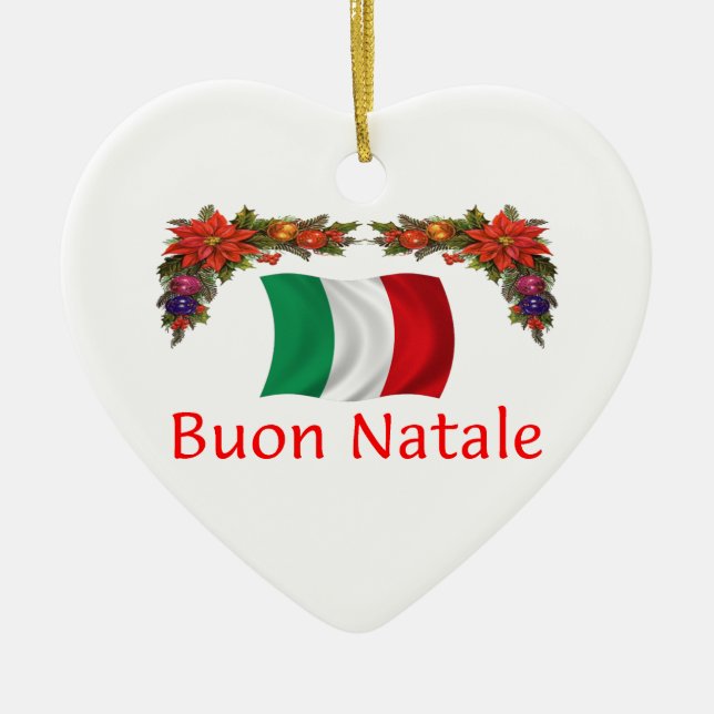 Italy Christmas Ceramic Ornament (Front)