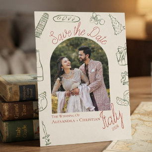 Italy Christmas Photo Holiday Save the Date Card