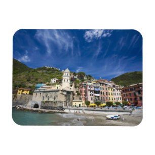 Italy, Cinque Terre, Vernazza, Harbour and Church Magnet