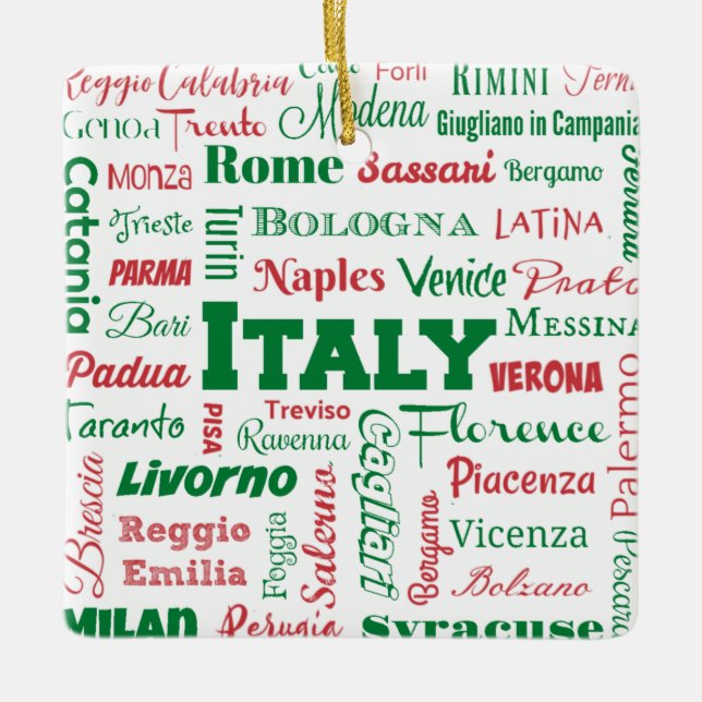 Italy cities ornament - Italian flag colours (Front)