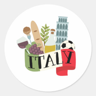 Italy Classic Round Sticker