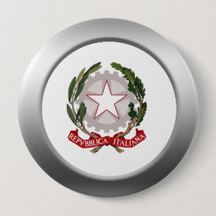 Italy Coat of Arms 4 Inch Round Button