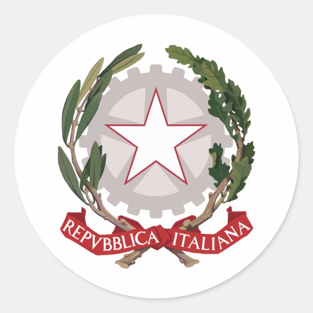 Italy Coat Of Arms Classic Round Sticker (Front)