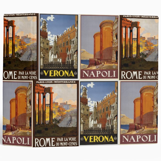Italy collage Italian retro cities poster Binder (Front/Spine)