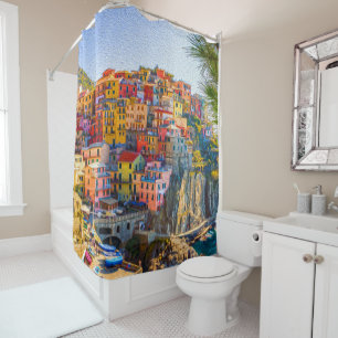 Italy Colourful Sea Houses Painting
