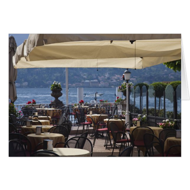 Italy, Como Province, Bellagio. Lakeside cafe. (Front Horizontal)