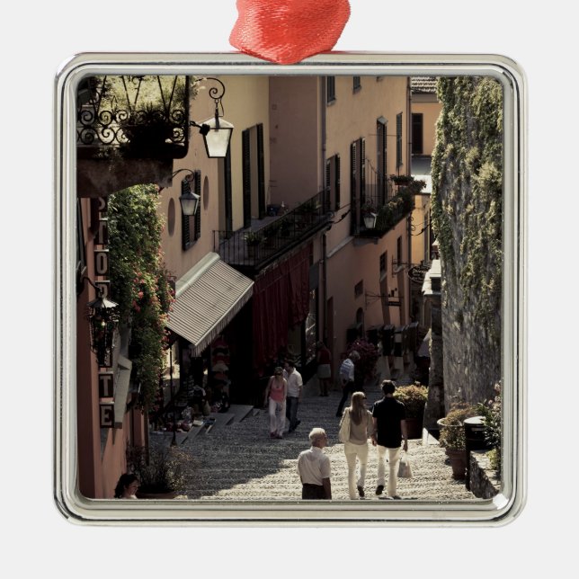 Italy, Como Province, Bellagio. Salita 2 Metal Ornament (Front)