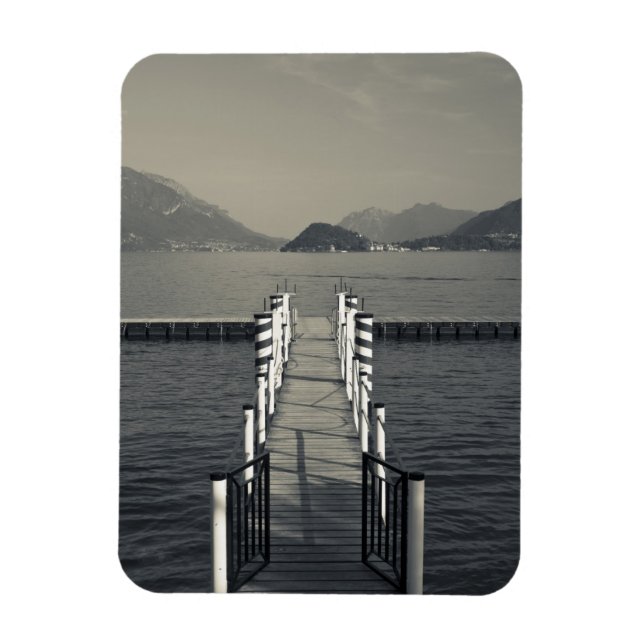 Italy, Como Province, Tremezzo. Lake pier. Magnet (Vertical)