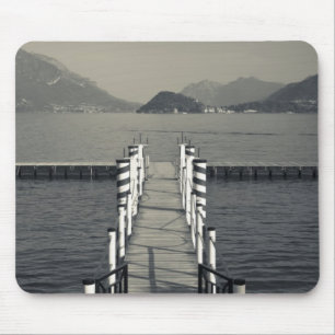 Italy, Como Province, Tremezzo. Lake pier. Mouse Pad